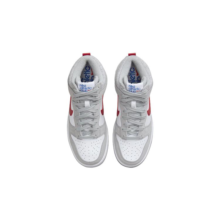 New Nike Dunk High Athletic Club Grey Red GS DH9750-001
