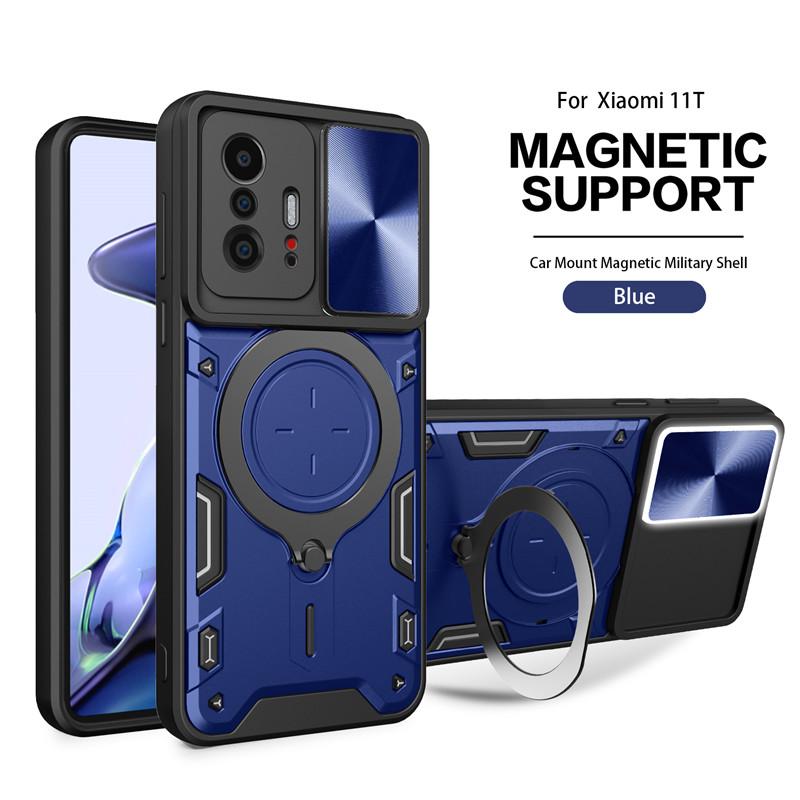 Do Xiaomi Mi 11T Mi 11T Pro Etui Pancerne Odporne Na Wstrząsy Przesuwane Etui Na Obiektyw Do Mi11T Mi 11T Pro Magnetyczny Uchwyt Samochodowy Pierścień Stojak Pokrowiec