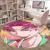 1pc KPop Demon Hunters27 Print Round Carpet Chair Round Carpet Suitable for Bedroom Living Room Home Decorative Carpet