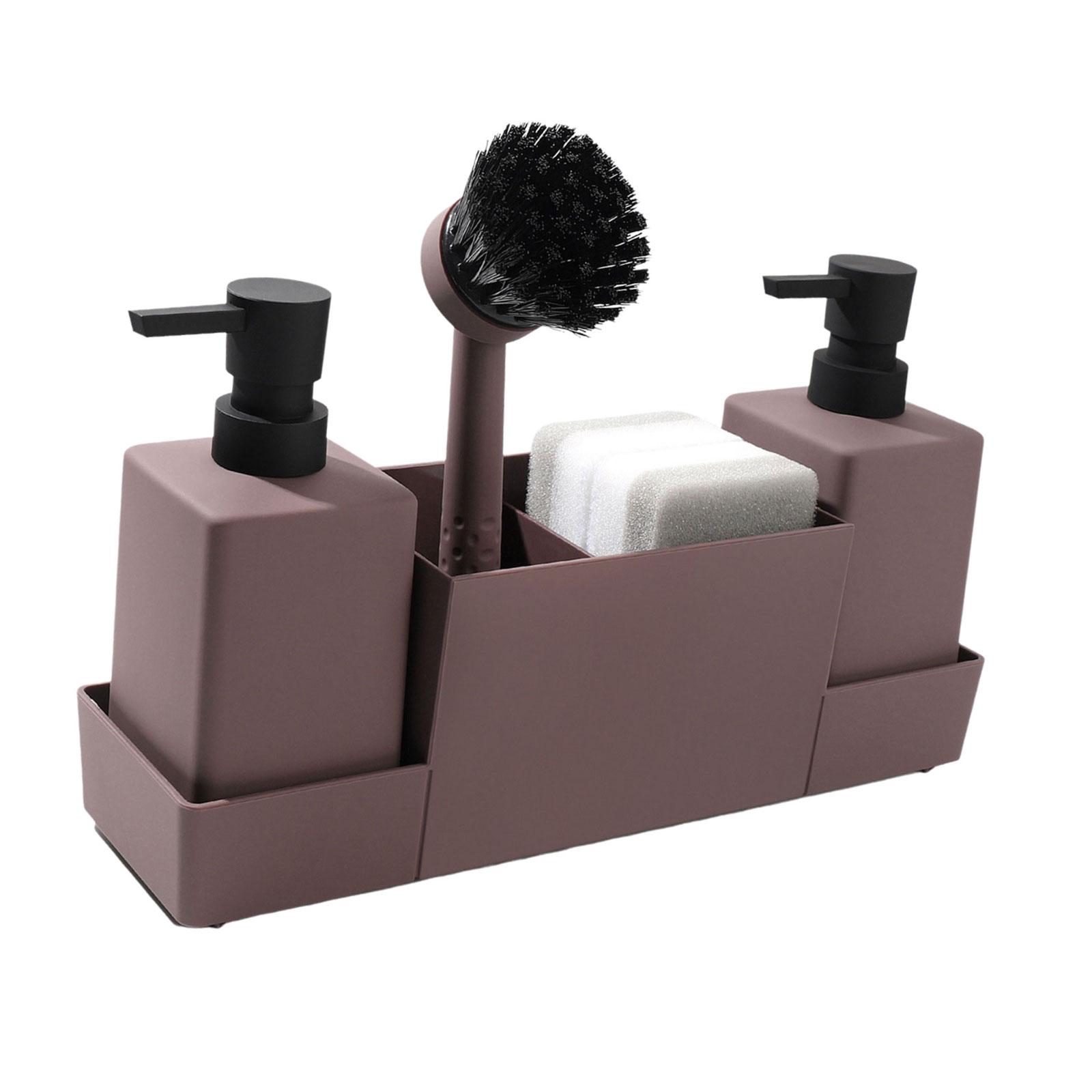 

Набор дозаторов мыла с щеткой и запасным насосом для очистки столешницы на кухне, органайзер для инструментов, аксессуары для хранения в ванной