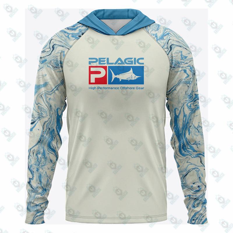 Рыболовная рубашка FRENESI с капюшоном для рыбалки на открытом воздухе - Защита от УФ-лучей Защита от солнца Свободный крой 3XL 2990₽