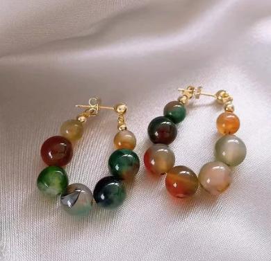 Needle Colorful Beaded Earrings for Women - Design