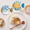 4pcs Whimsical Fish-Shaped Wooden Coasters - Vibrant Blue & White Patterns, Heat-Resistant, Perfect for Coffee & Tea Lovers