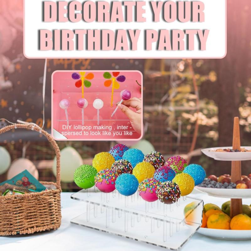 1/2 db Akril Lollypop Állvány 15 Lyukú Átlátszó Cukorka Állvány Kiállító Állvány Esküvői Buli Desszert Bingtanghulu Kiállító Állvány