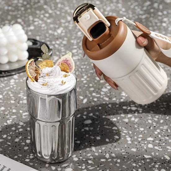 450 ml Thermobecher, intelligenter Isolierbecher mit auslaufsicherem Deckel und Temperaturanzeige für Zuhause, Büro, Outdoor