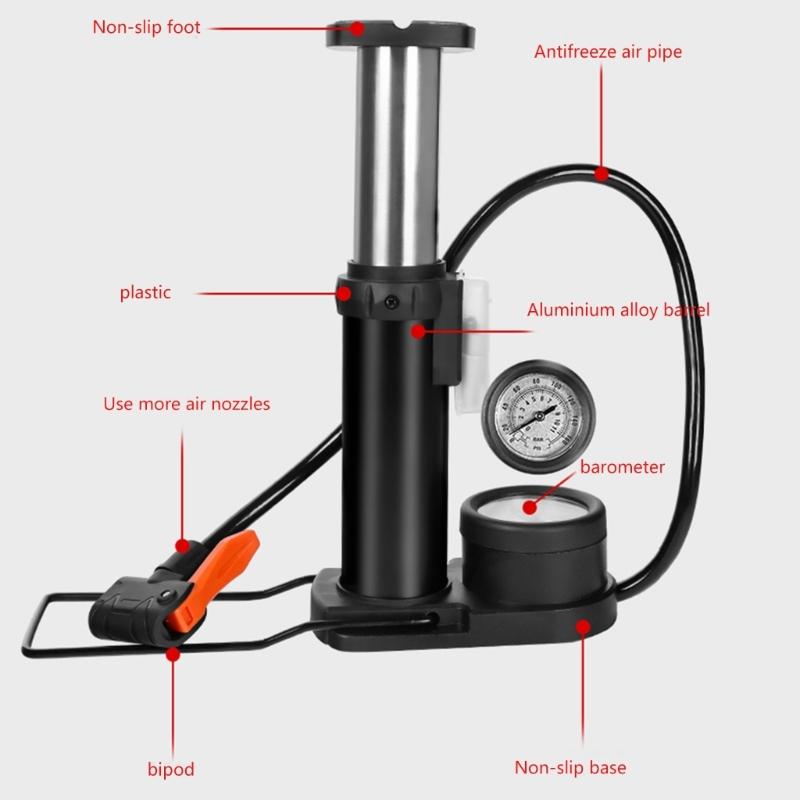 Mountain Bicycles Pump, 140PSI Bicycles Air Pumps with Pressure Gauge
