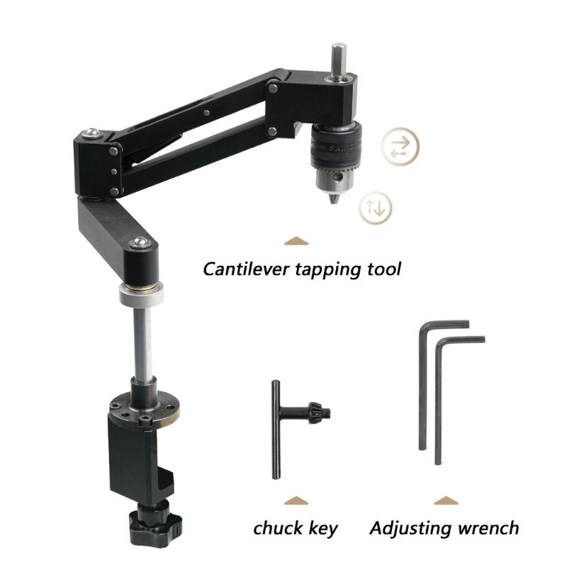 High Precisions Safe Machined Aluminum Alloy Tapping Arm Support Bracket For Hand Drills Easy Installation Light Duty