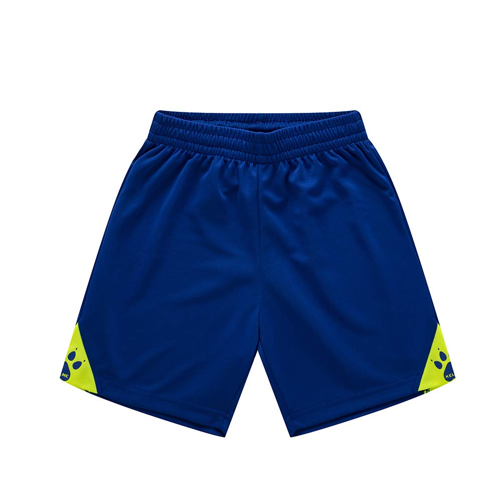 [Kelme] Kids Soccer Wear Junior Short-Sleeve Shirt & Half Pants Soccer Set with Socks (Fluorescent Yellow, 140cm)