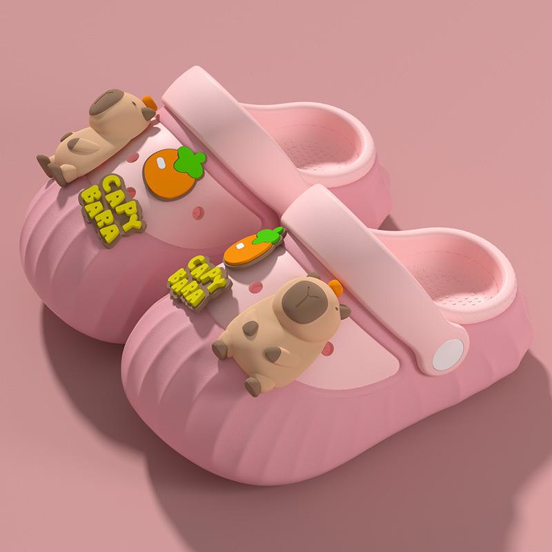 

3D Capybara children s clogs, new summer model for boys, slip-resistant slippers with a comfortable feel, sandals for baby girls 20CM рожевий