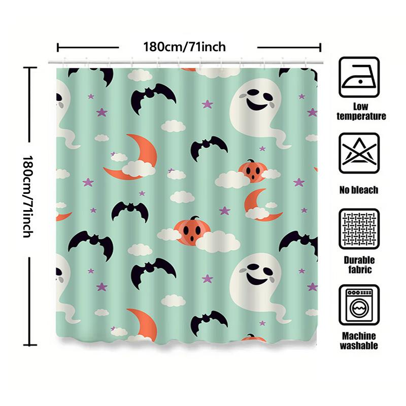 1Pccute Halloween Bat Ghost Shower Curtain For Bathroom Kids Baby Room Decorations