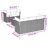 Vidaxl 6-Cz. Garden Furniture Set With Cushions, Grey, Poly Rattan