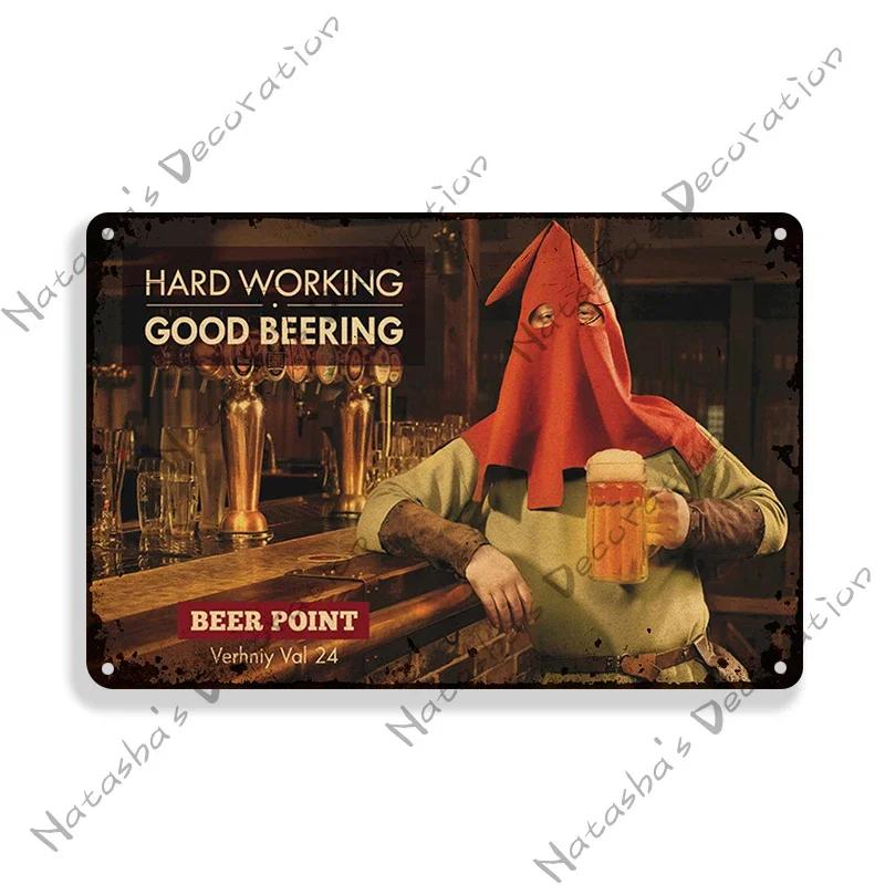 Beer Decorative Plate Bar Industrial Decoration Old Retro Poster Home Bar Cafe Club Wall Metal Plate Classic Wall Metal Signs