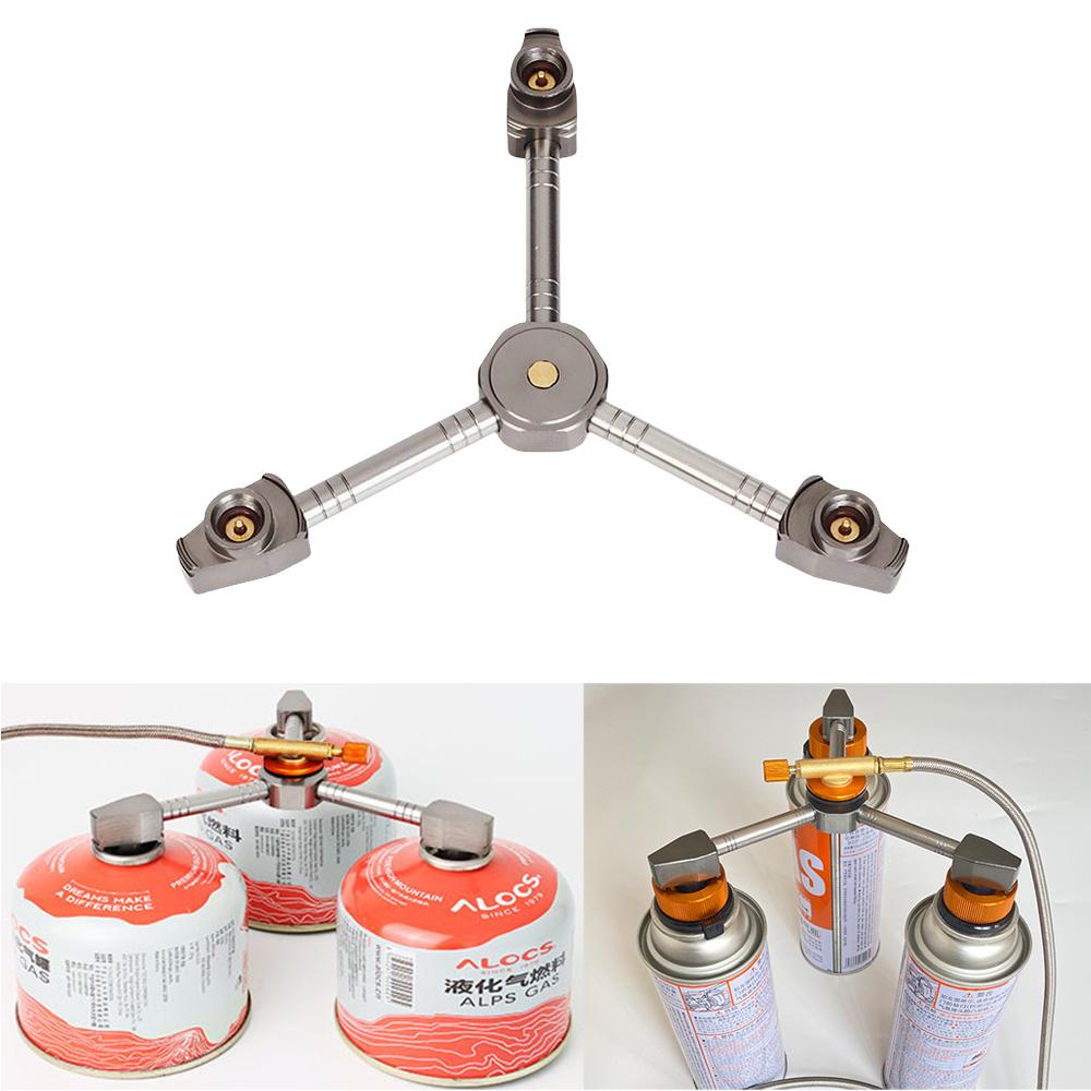 3 in 1 Butane Adapter E-Three Outputs Gas Tank Conversion Head Gas Distributor Conversion Head Extension Split Furnace Adapter