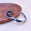 Eco-Friendly Light Luxury Acrylic Bracelet, Curved Metal Texture Ins Fashion Jewelry