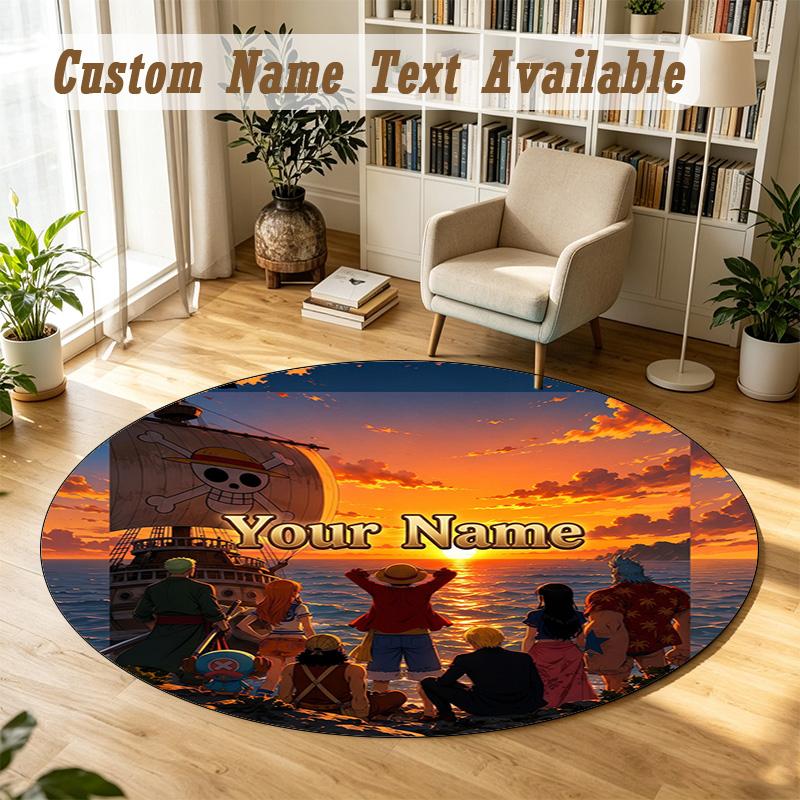 Round Rug Custom NameOne Piece Pattern Non Slip Carpet Home Floor Decor