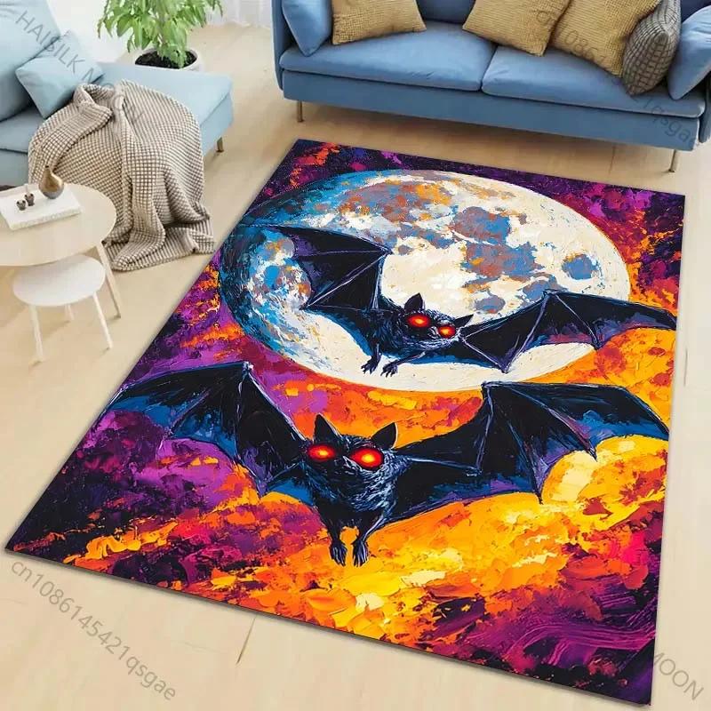 

Halloween Bat Theme Carpet for Living Room Bedroom Sofa Home Decora Non-slip Floor Mat Modern Carpet Holiday Decor 60*90cm