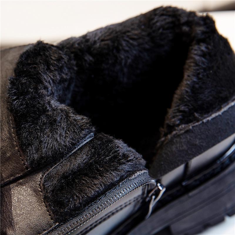 Martin boots women's autumn and winter new Lunfeng medium tube leather short shoes women's thick-soled velvet women's shoes