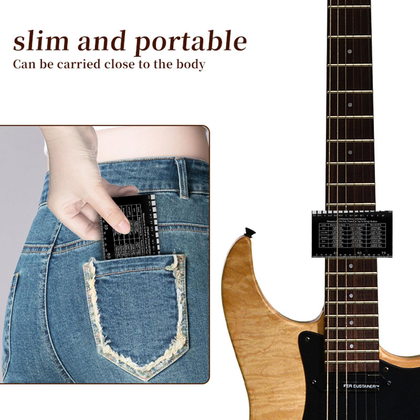 

String Action Gauge Luthier Tool Set up Measuring Height Ruler Metal Professional чёрный