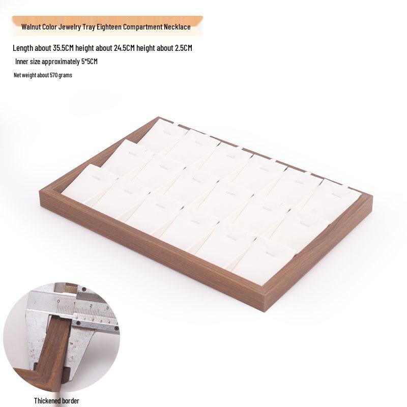 Schmuckschatulle aus Walnussholz mit weißem Leder und Deckel, staubdichte Aufbewahrung für Ohrringe, Ringe, Halsketten und Armbänder.