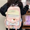 Junior high school student schoolbag female cute color matching large-capacity computer backpack practical thickened wear-resistant casual backpack
