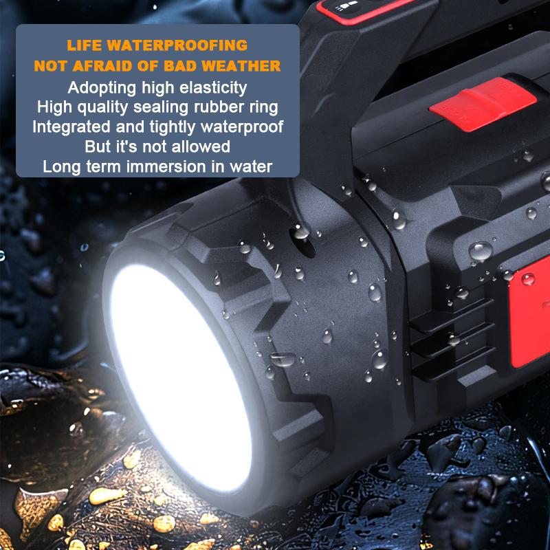 New handheld flashlight with built-in tool kit, charging belt, side light, emergency multifunctional handheld work light