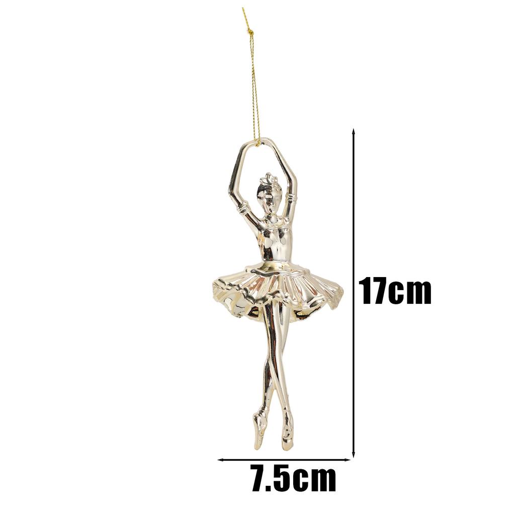 5/1PCS Gold Gazing Deer Elk Ballet Dancer Snowflake Hanging Pendents Xmas Tree Ornaments Party Holiday New Yaer Decor Supplies