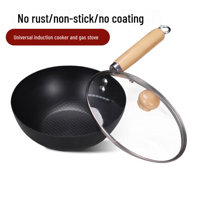 Hakka Flavor Pre-Seasoned Flat-Bottom Mini Cast Iron Frying Pan