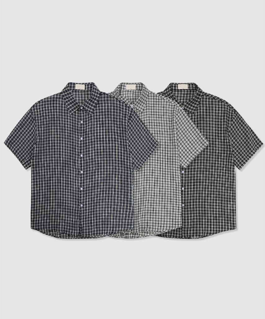 ANDAGAIN Summer Vintage Luca Short Sleeve Check Shirt