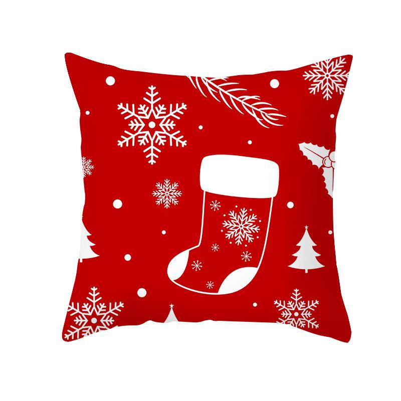 Christmas Pillow Cover Cartoon Letter Print Cushion Cover Office Sofa Pillow Cover Home