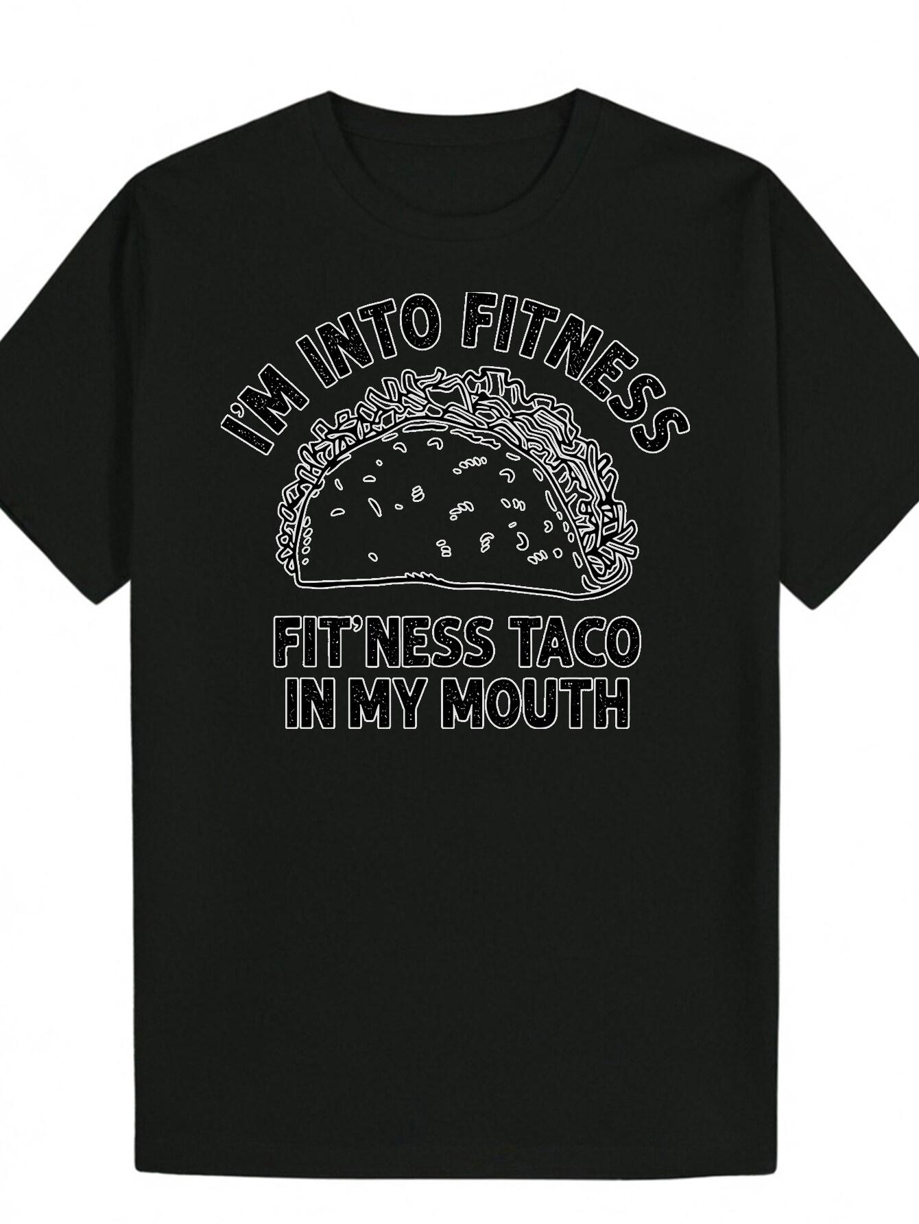 Casual Summer T-shirt - I m Into Fitness Graphic Tee with Burrito Design XXXL