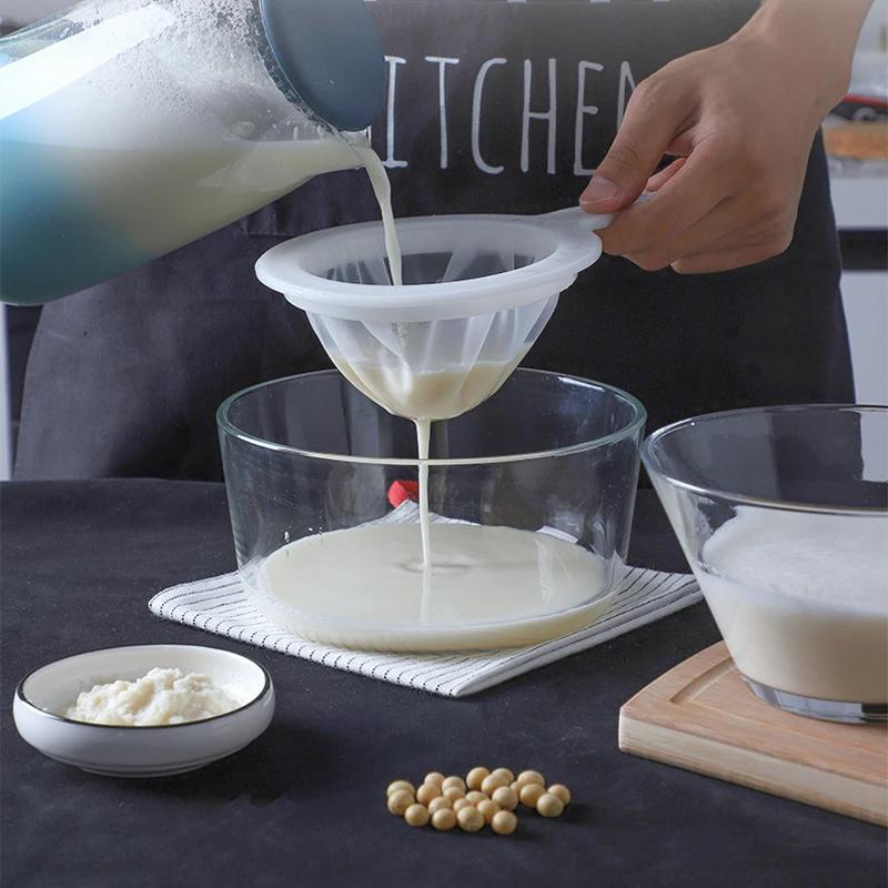 400 Mesh Washable Nylon Ultra Fine Filter Mesh Strainer Spoon Sieve Soy Milk Juice Coffee Tea Filter Kitchen Colander