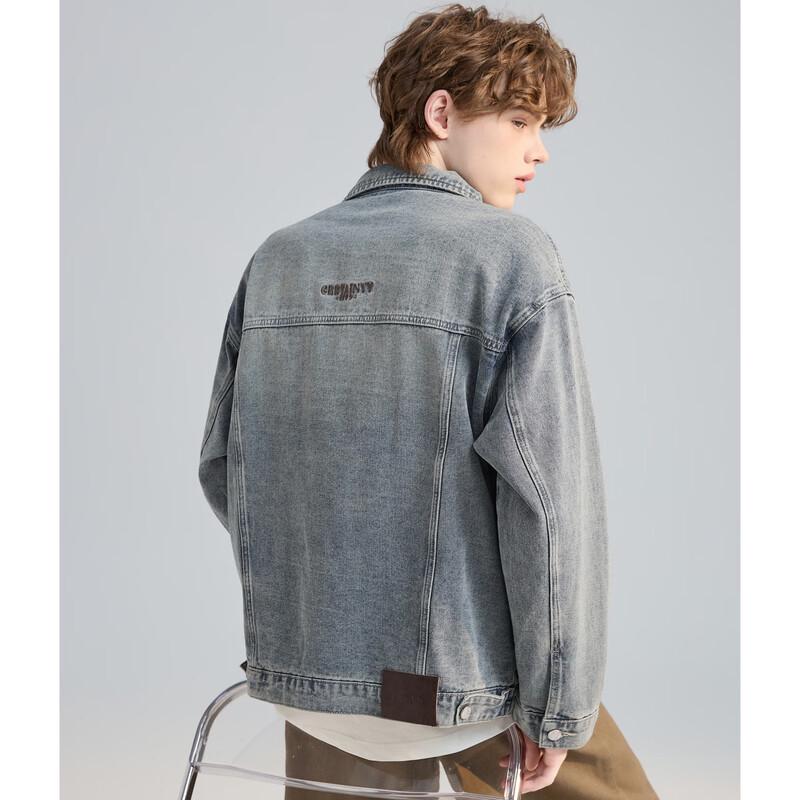 TonLion Men's Spring Collared Denim Jacket