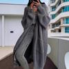 Mid-Length Lazy Style Casual Knit Cardigan Women Spring Autumn Winter Loose Versatile Long Sleeve Sweater Coat