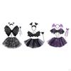 Halloween Costume Set Headband Fancy Dress Suit with Staff Tutu Skirt and Wing Nightclub Party