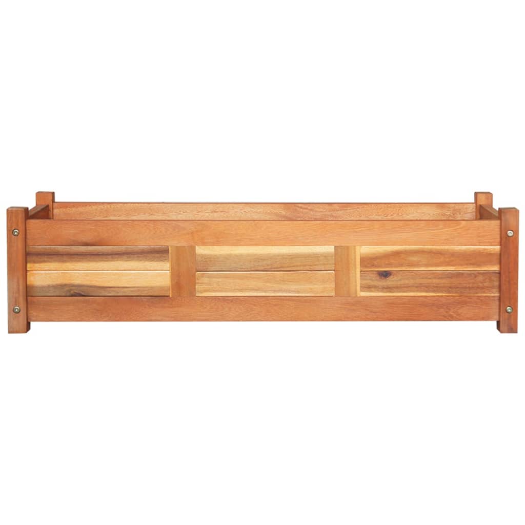 Garden Raised Beds 2 Pcs Acacia Wood 100 X 30 X 25 Cm