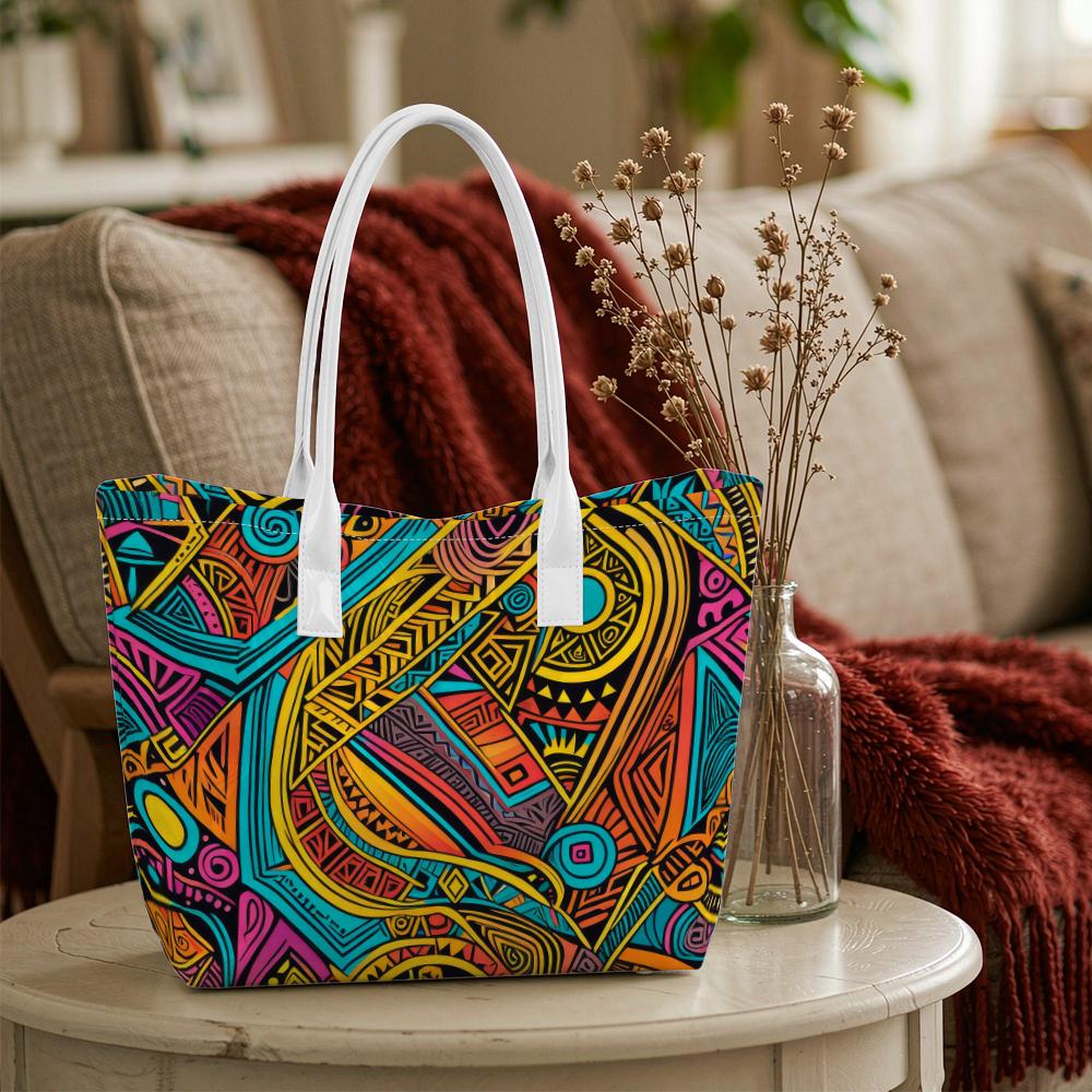 Bohemian Ethnic Pattern Tote Bag Fashion Large Capacity Shoulder Bag For Daily Use Shopping Travel