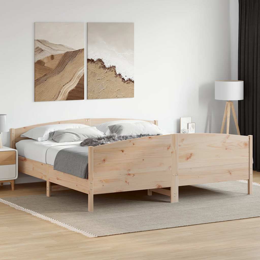 Vidaxl Rama Łóżka Bez Materaca, 180X200 Cm, Lite Drewno Sosnowe