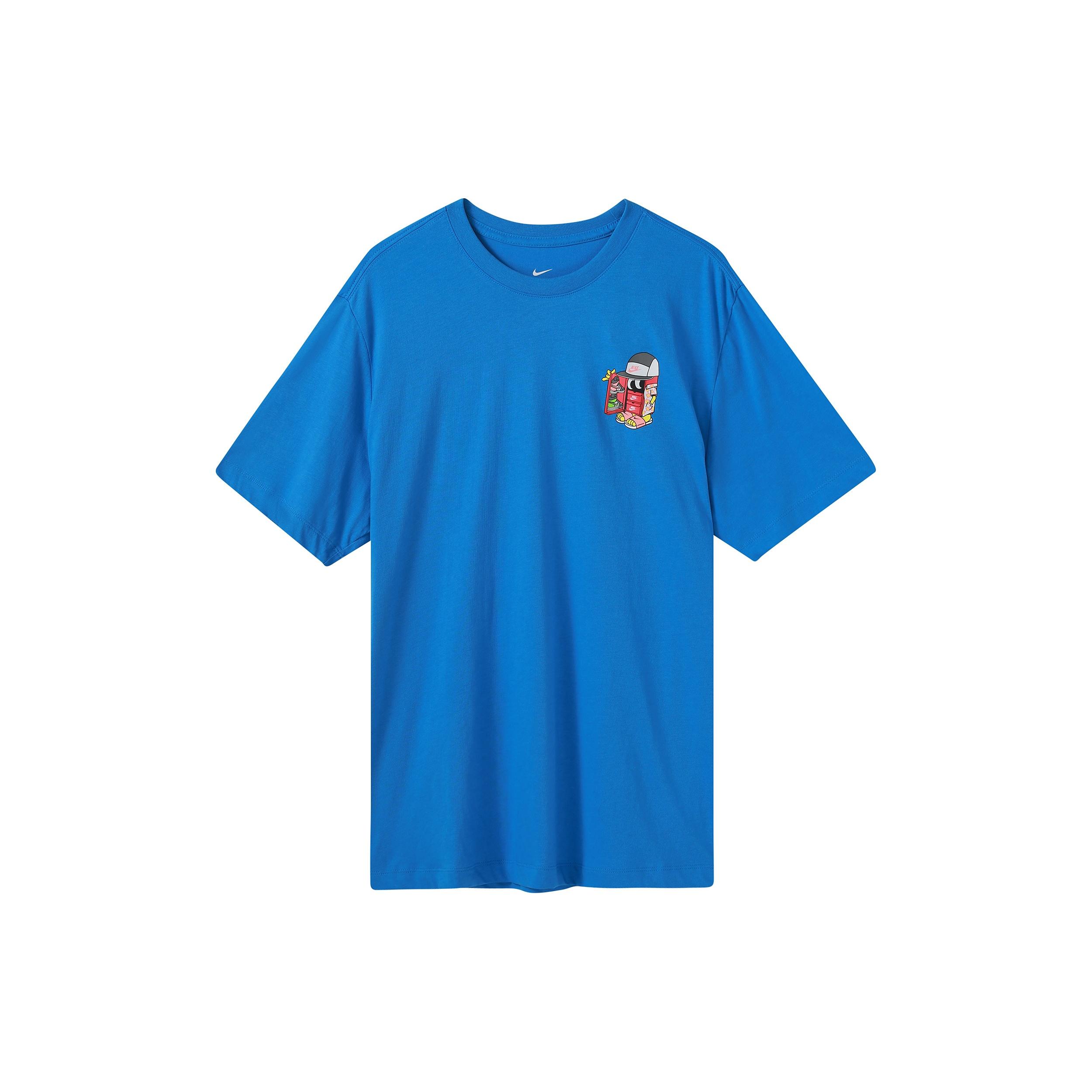 Nike Sportswear Shoe Printing Sports Round Neck Short Sleeve Blue Men s DD1261-435 L