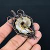 Aura Shell Pendant Gemstone Handmade Jewelry,  999 Copper Wire Wrapped Pendant, Gift For Wife Jewelry