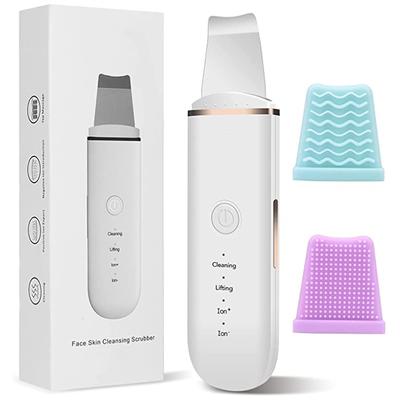 Electric Ultrasonic Face Skin Spatula USB Rechargeable Facial Skin Scrubber 4-Mode Deep Cleansing Blackhead Scraper Beauty Tools
