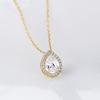 Fashion Jewelry Necklaces 925 Sterling Silver Diamond Necklace Water Drop Zircon Pendant Gold Plated Necklaces Women