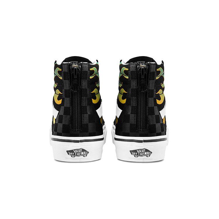 Vans SK8 Zip High top Kids' Skateboarding Shoes Flame Black Children Aged 3 7 Years Old VN0A4BUXESY