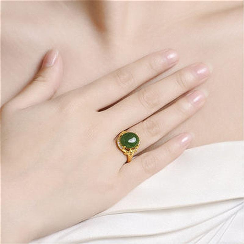 Original 925 Sterling Silver Natural gemstone Ring Adjustable Simplicity Fashion Exquisite For women Jewelry Wedding Gifts