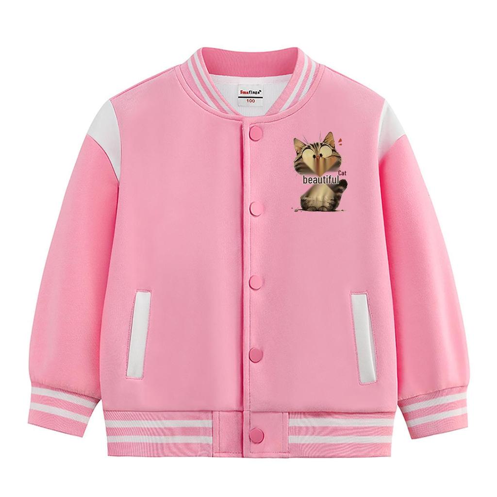 Children's Autumn Baseball Jacket - Velvet Lined, Thickened for Boys & Girls 2026 Winter Style.