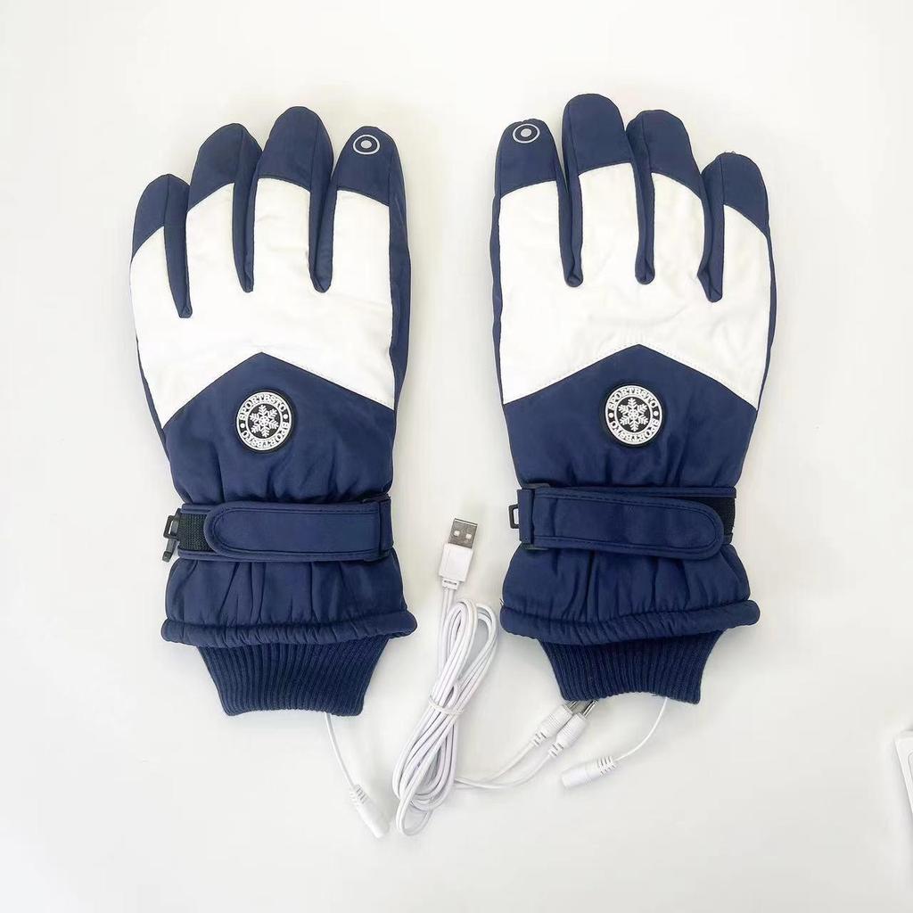 USB Heated Touch Screen Ski Gloves for Winter Outdoor Cycling