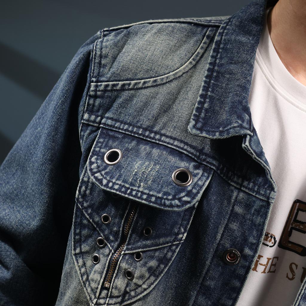 2025 Men's Retro Denim Jacket | American Vintage Style | Casual Outerwear