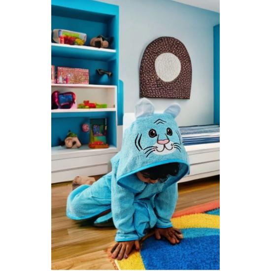 Herren-Bademantel mit Kapuze, 100 % Baumwolle