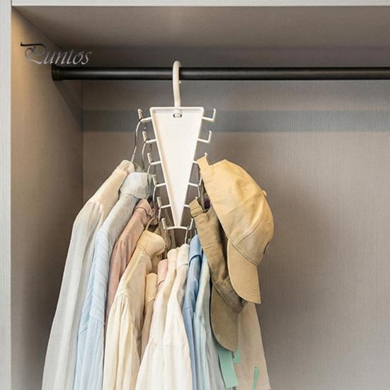 Scarf Hanger Hook V Shaped Double-Sided Closet Organizer, 360 Degree Rotating Multi-Layer Vertical Hanger, with Clutter Reduction Clothes 12 Non-Slip
