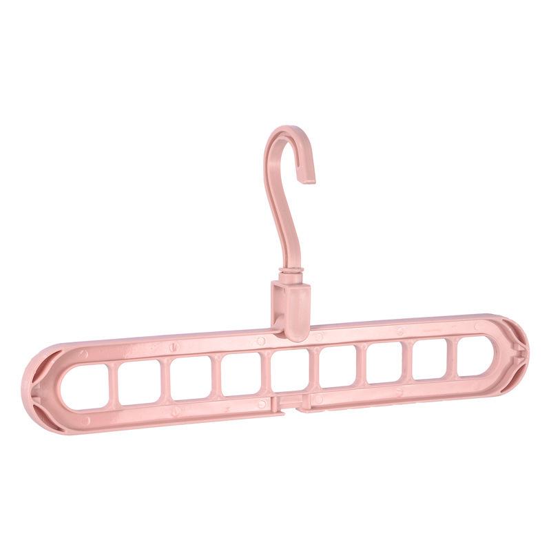 Multifunctional Folding Nine-Hole Clothes Hanger: Space-Saving Dormitory Drying Rack & Bedroom Storage Solution.