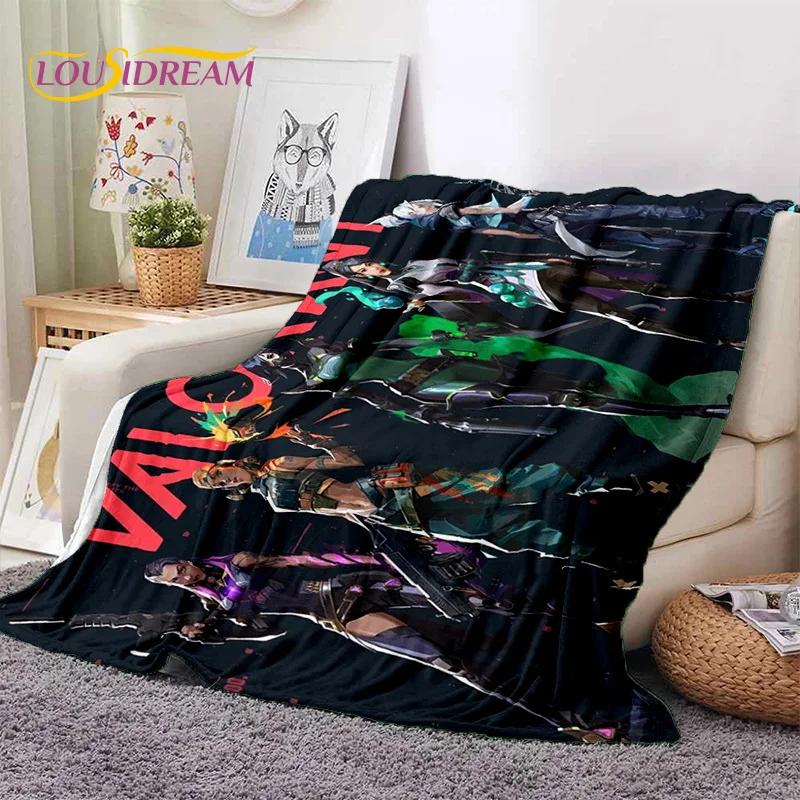 3D Newest VALORANT Cartoon Game Soft Flannel Blankets,Throw Blanket Comfortable Blanket for Picnic Beds Sofa Home Bedroom Gifts